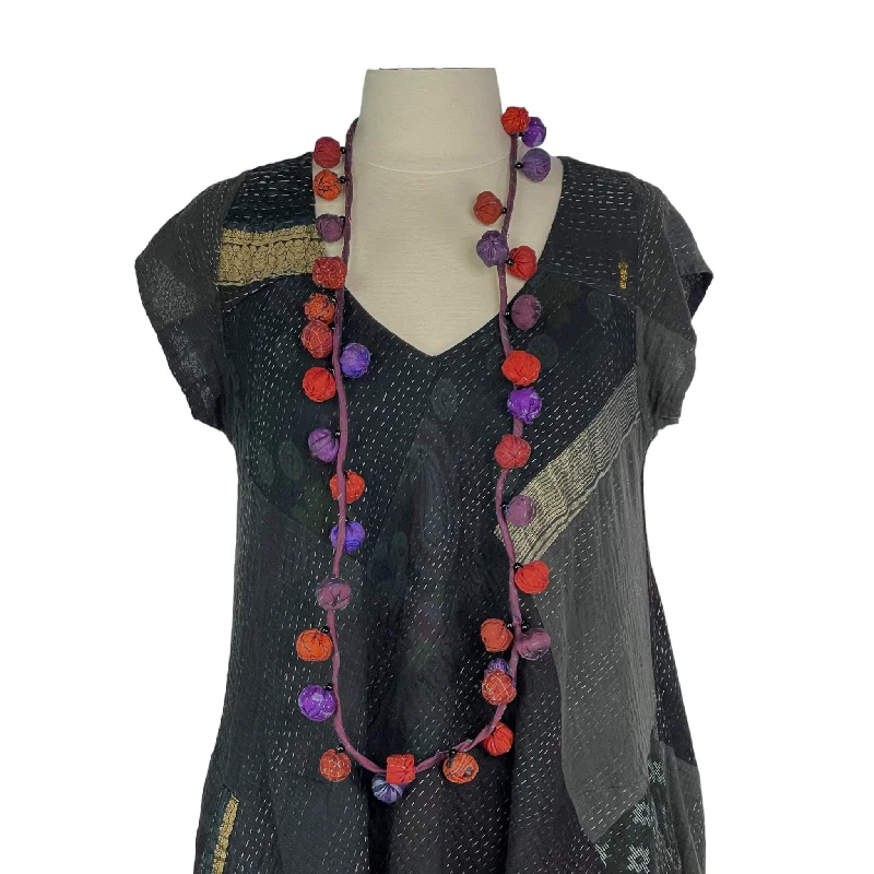 Necklaces and pendants with leaf-shaped designs for an earthy, organic feel-VINTAGE SILK TWIGG LONG NECKLACE