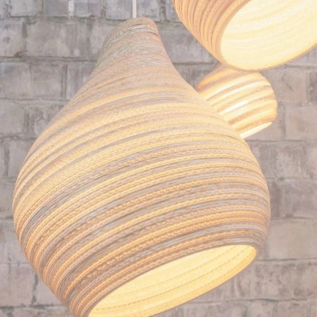 Best necklaces and pendants for weddings with matching designs for bride and groom-Beehive Recycled Cardboard Pendant Lights