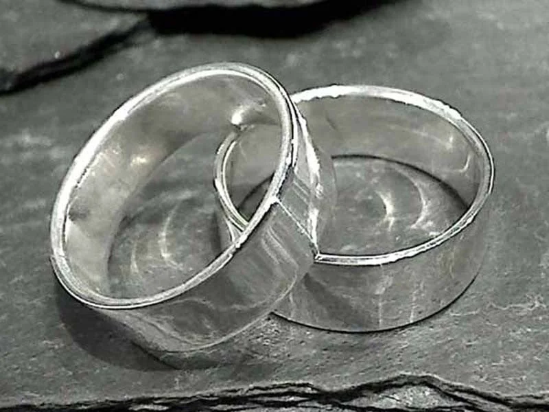 Women’s rings with raw moonstone for mystique -Size 13 Sterling Silver 8mm x 1.25mm Ring