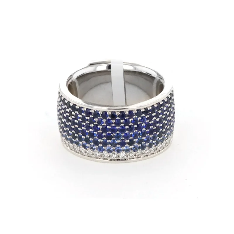 Best necklaces and pendants with butterfly pendants for a delicate, light style-Blue Sapphire & Diamond Eternity Band