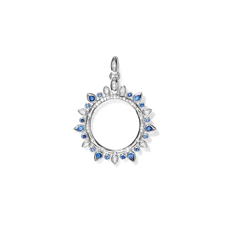 Unique necklaces and pendants with engraved messages for a sentimental gift-Blue Sapphire & Diamond Pendant