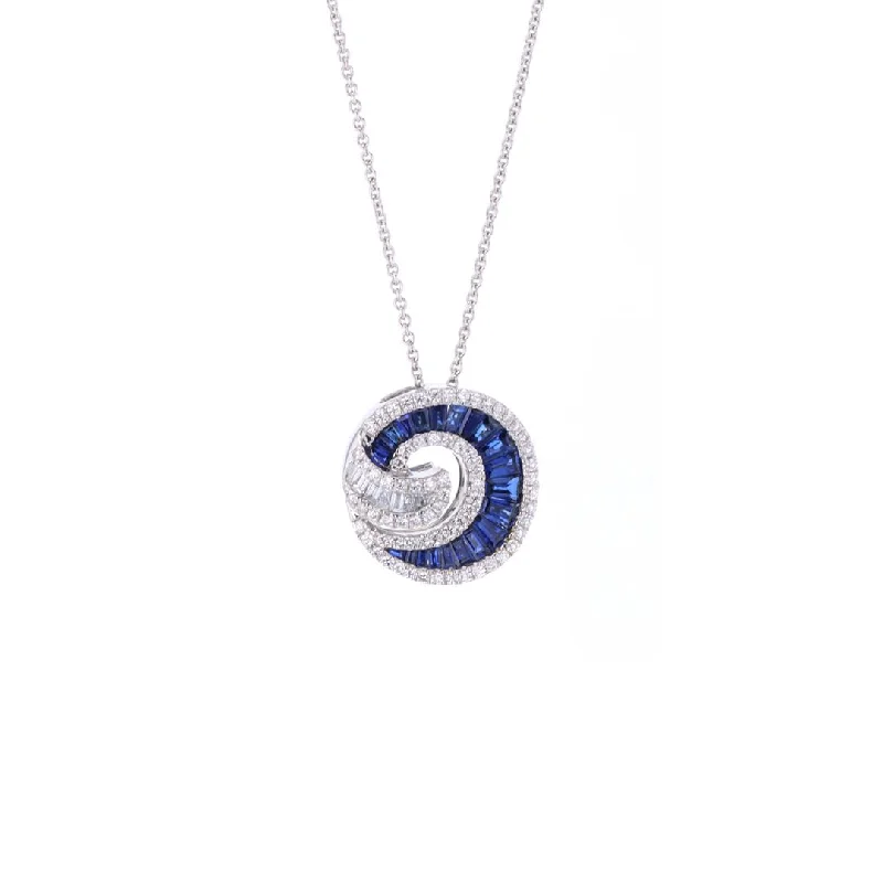 Stunning necklaces and pendants with birthstone pendants for a personal touch-Blue Sapphire & Diamond Pendant Necklace