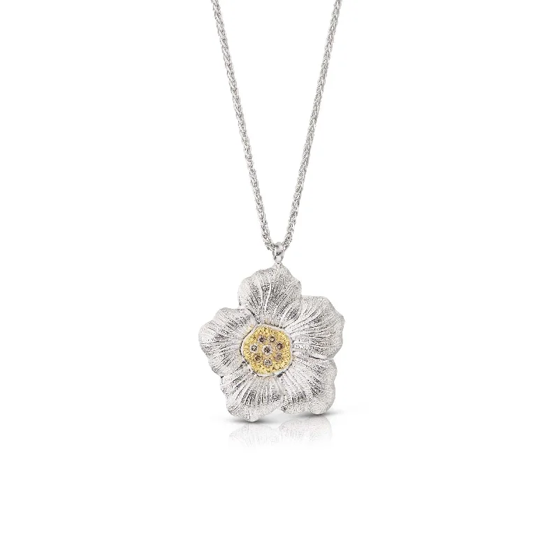 Personalized necklaces and pendants with name engravings for a custom touch-BLOSSOMS DIAMONDS PENDANT