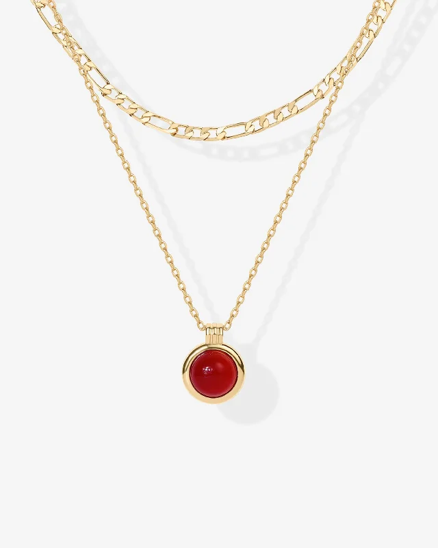 Best necklaces and pendants with adjustable chains for a customizable fit-Carnelian & Aventurine Gemstone Layered Necklace