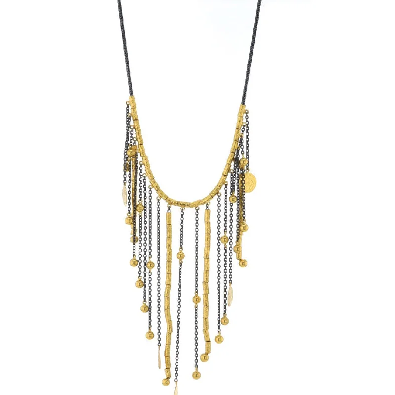 Best necklaces and pendants with cubic zirconia for a budget-friendly dazzling effect-Cascading Hammered Bead Necklace