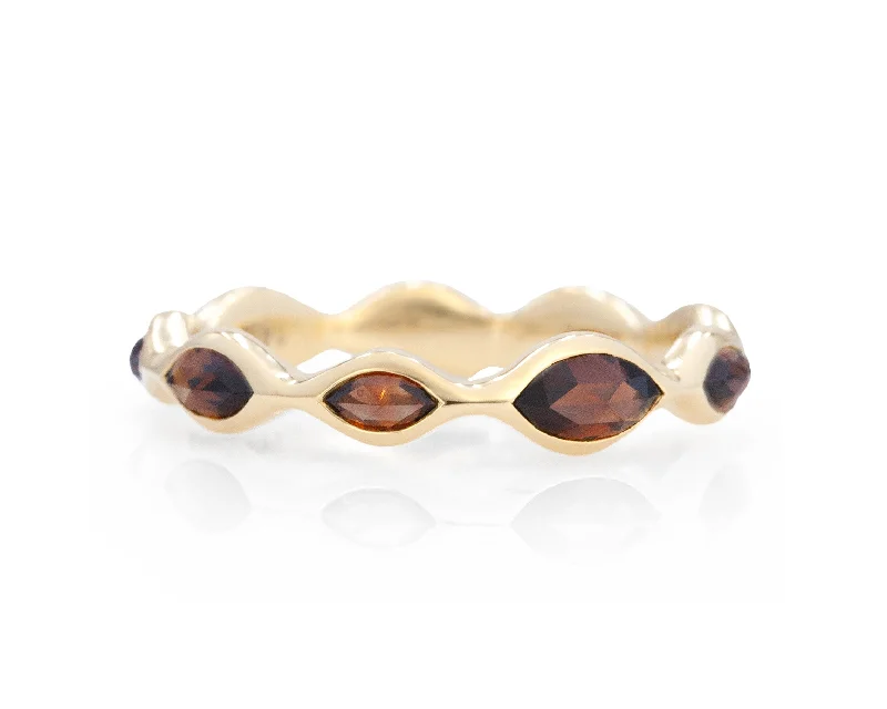 Women’s rings with polished amber for warmth -Champagne Rose Cut Artemis Ring