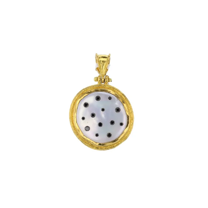 Best necklaces and pendants with vintage lockets for a nostalgic, sentimental look-Coin Pearl & Black Diamond Pendant Necklace