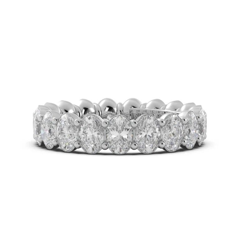 Layered necklaces and pendants for a trendy and fashionable stacked look-4.75tw Oval Diamond Eternity Band