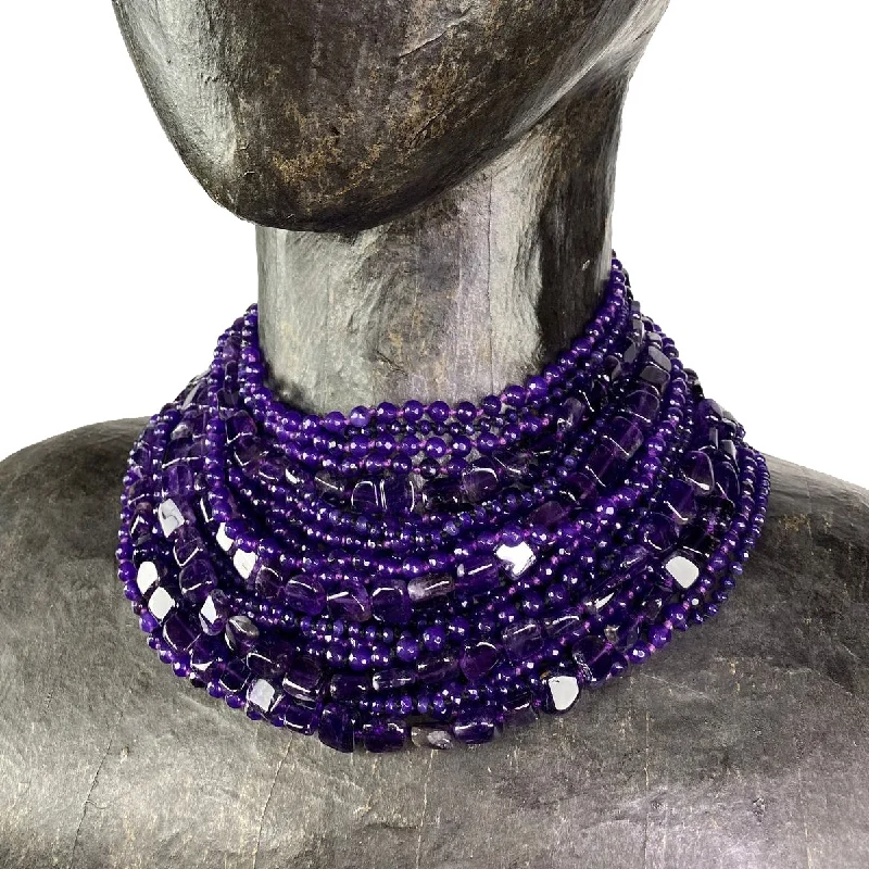 Unique necklaces and pendants with vintage-inspired designs for timeless appeal-AMETHYST CHOKER