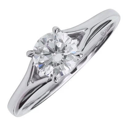 Women’s bridal rings with diamond halo settings -Daydream Solitaire Engagement Ring Setting in 14kt White Gold