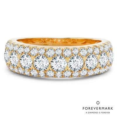 Women’s rings with etched wave band designs -Forevermark Diamond Band in 18kt Yellow Gold (1 5/8ct tw)