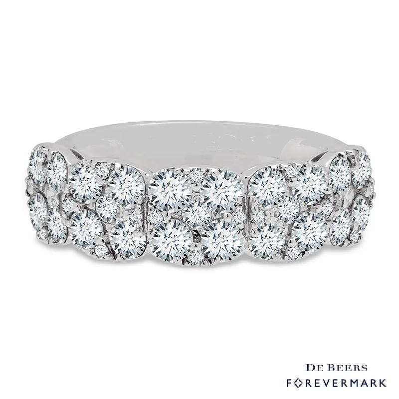 Women’s rings with pave topaz for dazzle -Forevermark Diamond Halo Ring in 18kt White Gold (2ct tw)