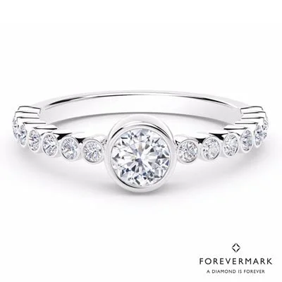 Women’s rings with labradorite for mystic flash -Forevermark Tribute Collection Bezel Stackable Ring in 18kt White Gold (1/2ct tw)