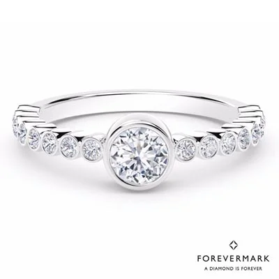 Women’s rings with vibrant aventurine for luck -Forevermark Tribute Collection Bezel Stackable Ring in  18kt White Gold (1/3ct tw)