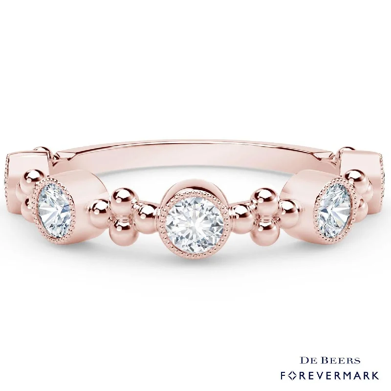 Women’s rings with natural turquoise for boho -Forevermark Tribute Collection Delicate Diamond Ring in 18kt Rose Gold (1/2ct tw)