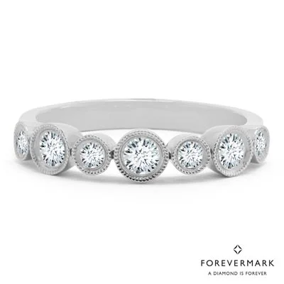 Women’s rings with intricate mandala engravings -Forevermark Tribute Collection Diamond Bezel Ring in 18kt White Gold (3/8ct tw)