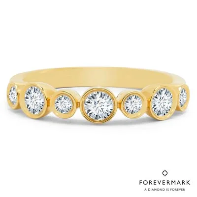 Women’s rings with matte silver for understated -Forevermark Tribute Collection Diamond Bezel Ring in 18kt Yellow Gold (5/8ct tw)