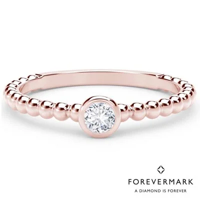 Women’s artisan rings with raw garnet texture -Forevermark Tribute Collection Diamond Stackable Ring in 18kt Rose Gold (1/4ct)