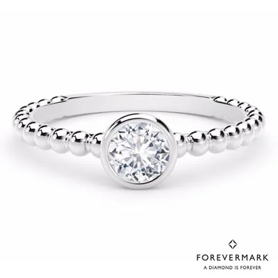 Women’s layered rings with mixed gemstone bands -Forevermark Tribute Collection Diamond Stackable Ring in 18kt White Gold (1/7ct tw)