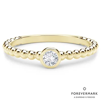 Women’s custom rings with engraved love messages -Forevermark Tribute Collection Diamond Stackable Ring in 18kt Yellow Gold (1/7ct tw)