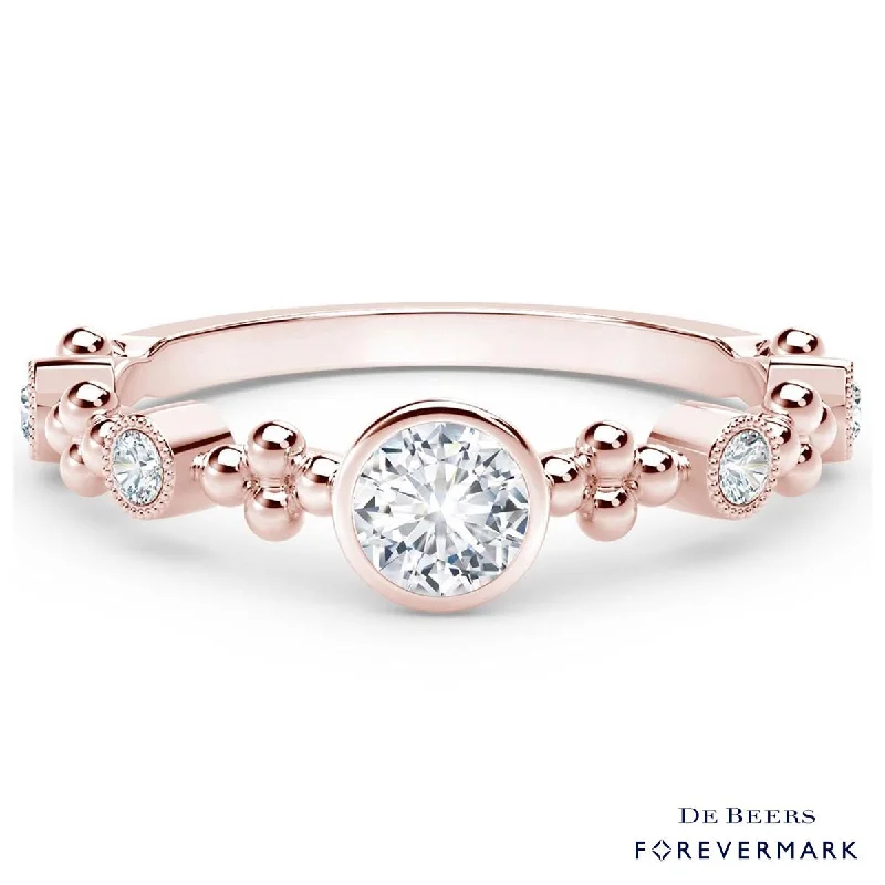 Women’s vintage rings with ornate rose-cut stones -Forevermark Tribute Collection Feminine Diamond Ring in 18kt Rose Gold (1/5ct tw)