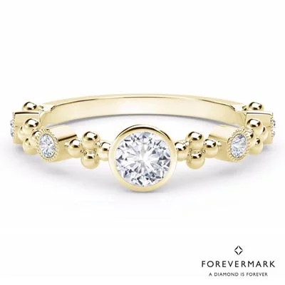 Women’s rings with rough sapphire for chic -Forevermark Tribute Collection Feminine Diamond Ring in 18kt Yellow Gold (1/7ct tw)