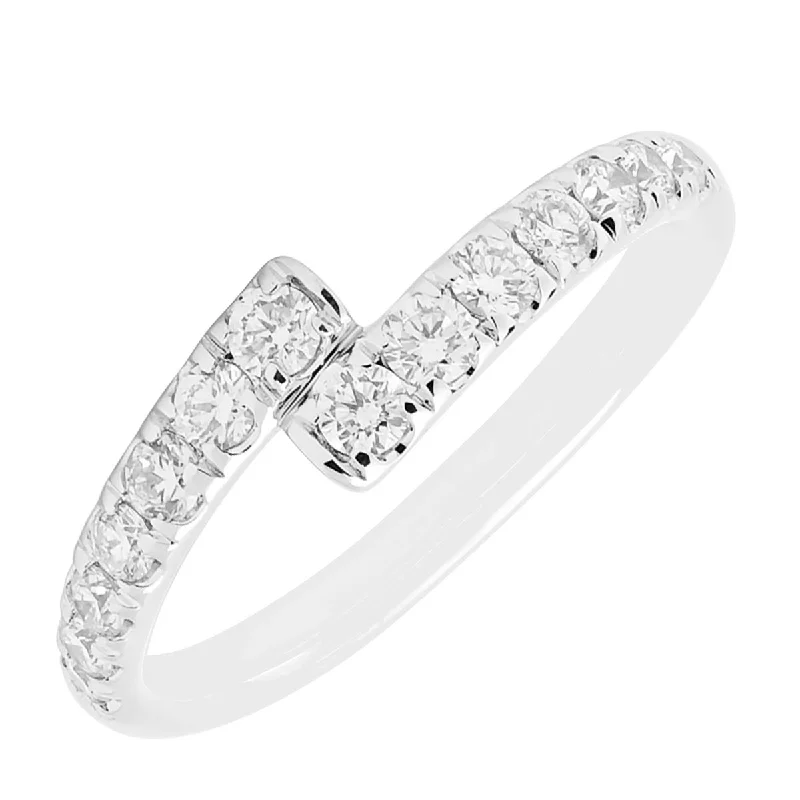 Women’s stretch rings for adjustable comfort fit -Diamond Bypass Fashion Ring in 14kt White Gold (1/2ct tw)