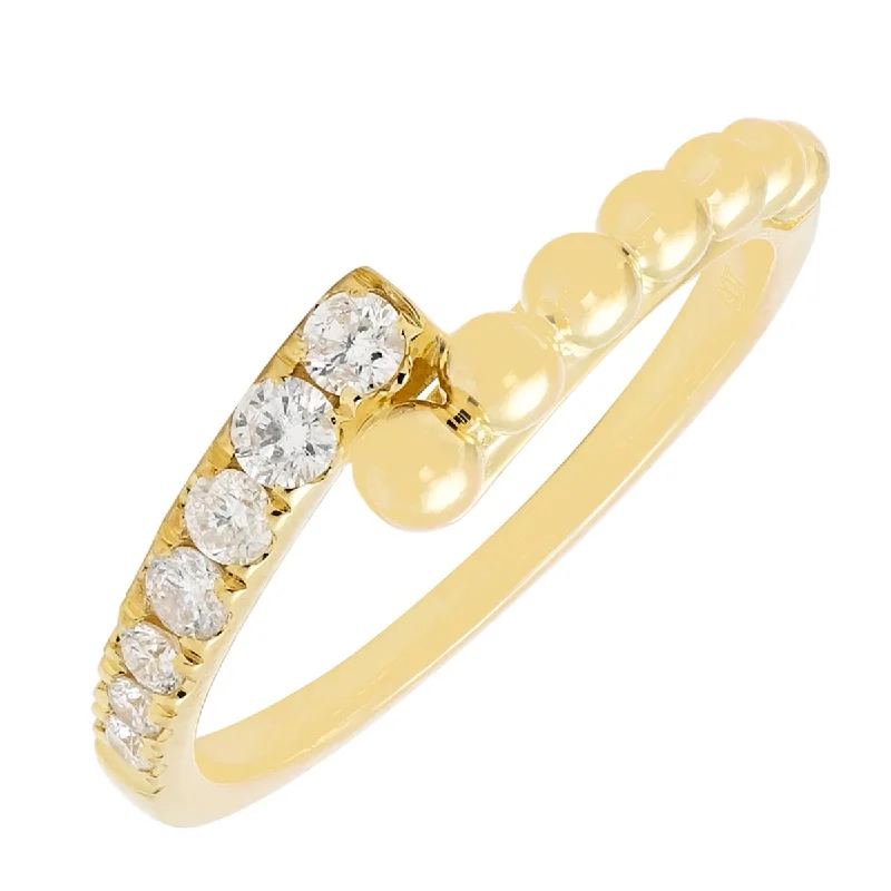 Women’s slim rings with pave sapphire accents -Diamond Bypass Fashion Ring in 14kt Yellow Gold (1/4ct tw)