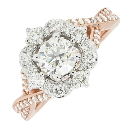 Women’s rings with crown-inspired topaz designs -Diamond Engagement Ring in 14kt Rose Gold (1 1/4ct tw)