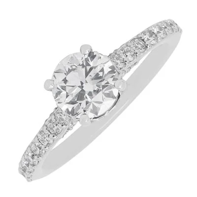 Women’s rings with herkimer diamonds for clarity -Diamond Engagement Ring in 14kt White Gold (1 3/8ct tw)