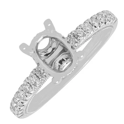 Women’s rings with agate slices for earthiness -Diamond Engagement Ring Setting in 14kt White Gold (1/3ct tw)