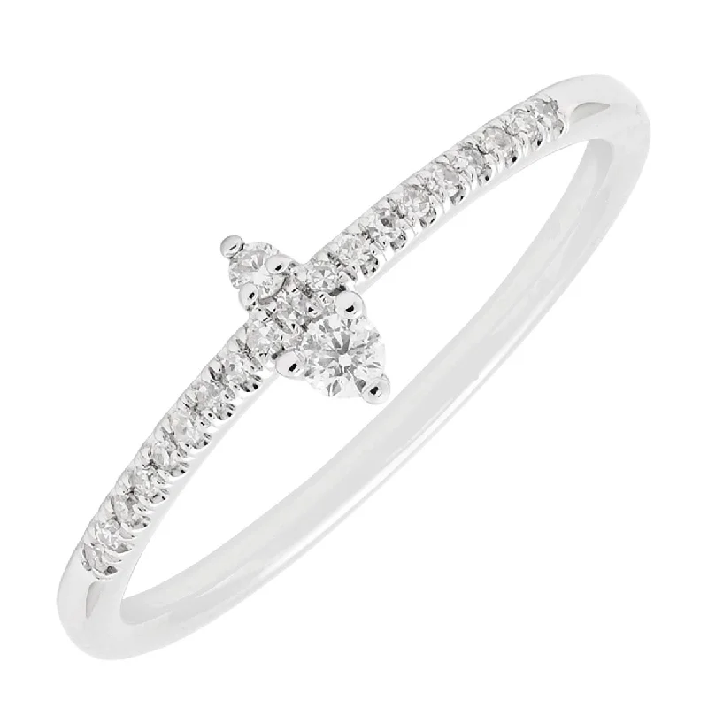 Women’s rings with etched initials for meaning -Diamond Fashion Ring in 10kt White Gold (1/10ct tw)