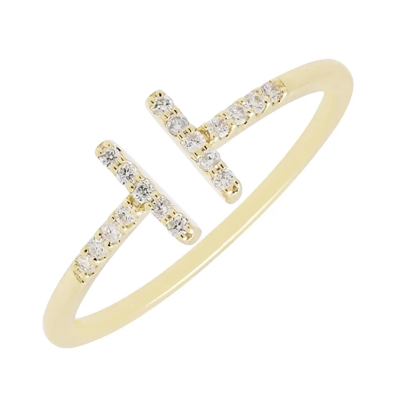 Women’s rings with etched initials for meaning -Diamond Fashion Ring in 14kt Yellow Gold (1/10ct tw)