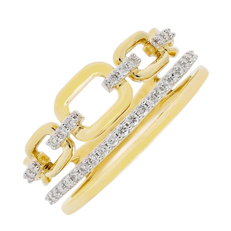 Women’s vintage-style rings with oxidized finish -Diamond Fashion Ring in 14kt Yellow Gold (1/4ct tw)