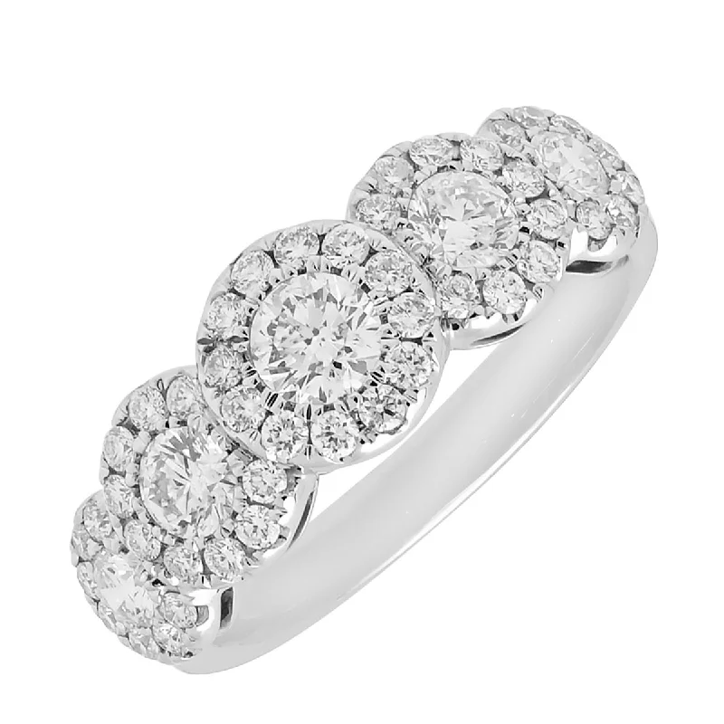 Women’s rings with knot designs for symbolism -Diamond Halo Ring in 14kt White Gold (1 1/7ct tw)