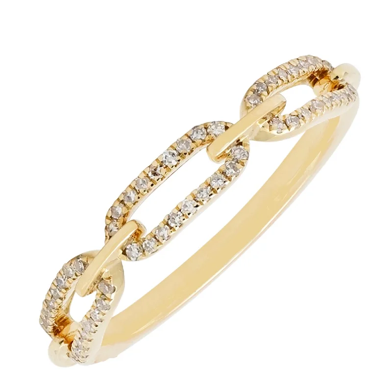 Women’s rings with tiger eye for boldness -Diamond Paperclip Ring in 10kt Yellow Gold (1/7ct tw)