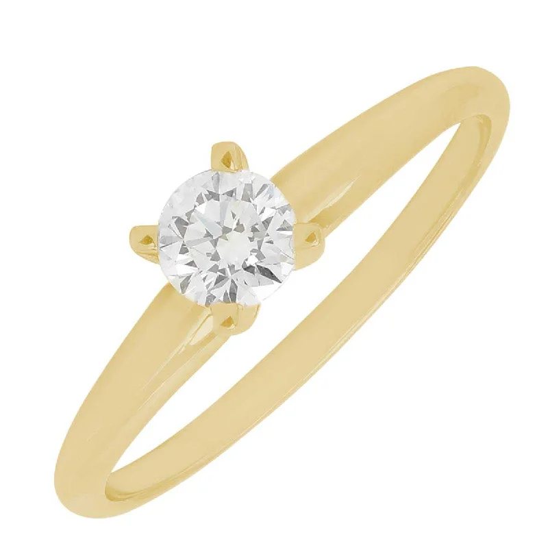 Women’s rings with knot designs for symbolism -Diamond Solitaire Engagement Ring in 14kt Yellow Gold (1/3ct)