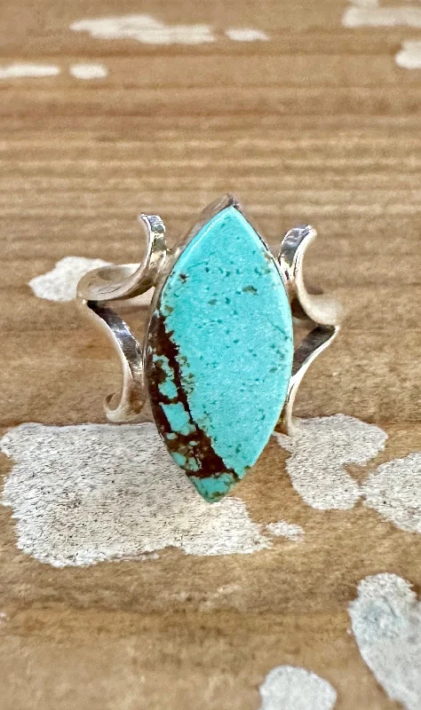 Women’s rings with aquamarine gems for calm -DRAGON EGGS Sterling Silver and Turquoise Navajo Larry Castillo Ring • Various Sizes 7, 8, 9.5