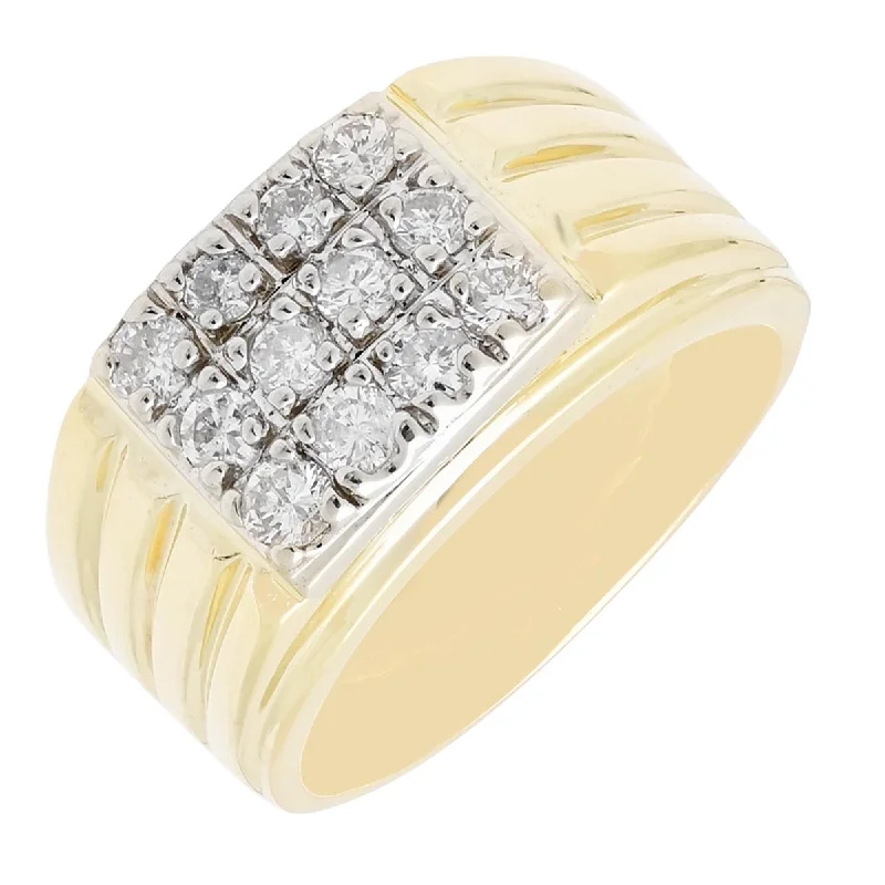 Women’s rings with citrine stones for warmth -Estate Mens Diamond Ring in 14kt Yellow Gold (3/4ct tw)