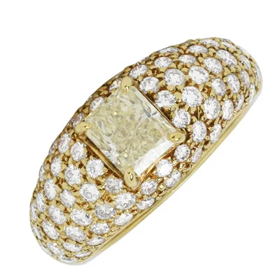 Women’s rings with knot designs for symbolism -Estate Yellow Radiant Diamond Fashion Ring in 18kt Yellow Gold (2 3/8ct tw)