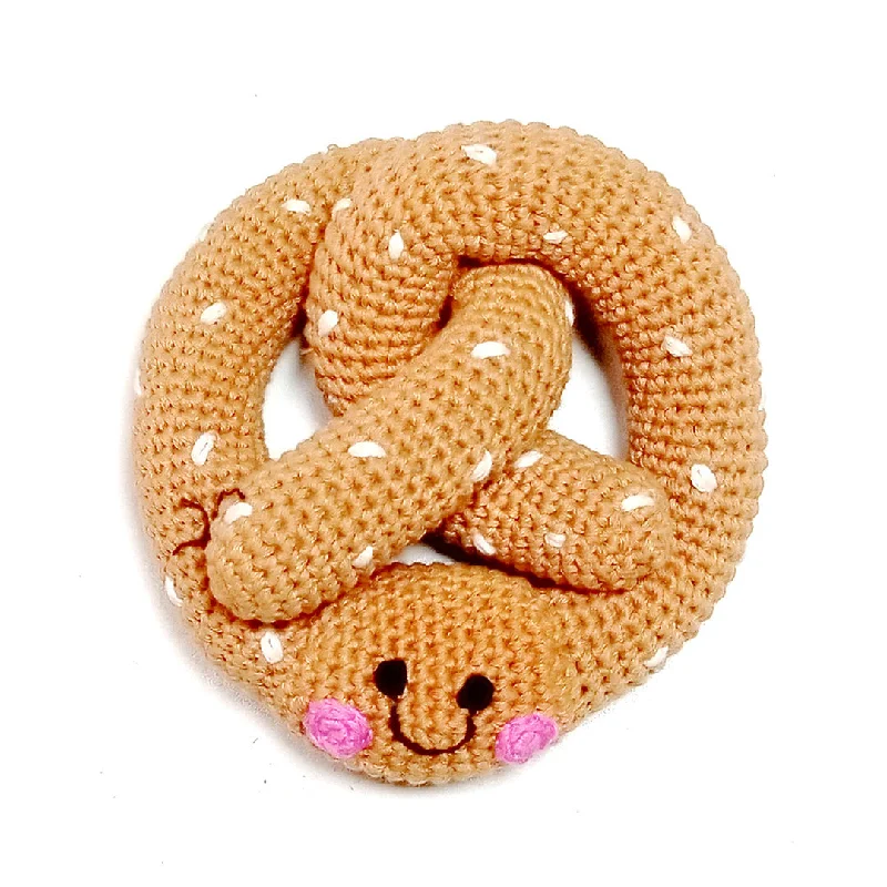 Best necklaces and pendants with layered designs for a chic, stacked look-Fair Trade Organic Cotton Pretzel Baby Rattle