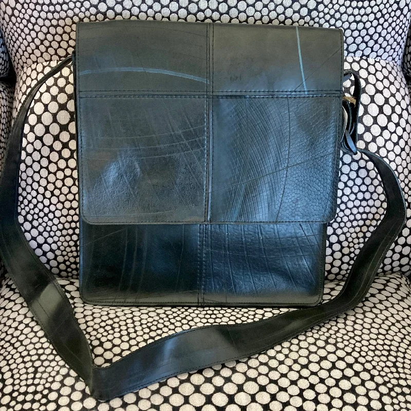 Necklaces and pendants with pearls for a classic and sophisticated touch-Fair Trade Upcycled Bike Inner Tube Messenger Bag