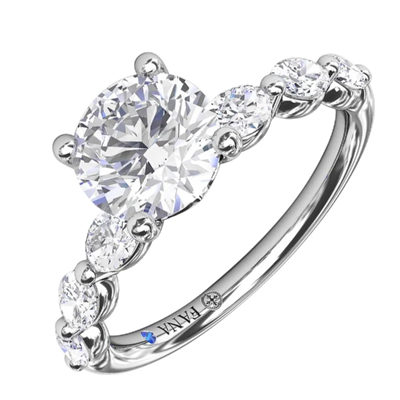 Women’s delicate rings with tiny sapphire accents -Fana Diamond Engagement Ring Setting in 14kt White Gold with Marquise Diamonds (5/8ct tw)