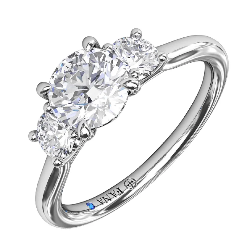 Women’s rings with rough sapphire for chic -Fana Three Stone Diamond Engagement Ring Setting in 14kt White Gold (1/3ct tw)