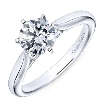 Women’s rings with vintage claw prong settings -Gabriel Cassie Diamond Engagement Ring Setting in Platinum (.03ct tw)