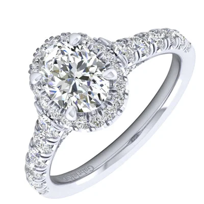 Women’s rings with knot designs for symbolism -Gabriel Hazel Oval Halo Diamond Engagement Ring Setting in 14kt White Gold (7/8ct tw)