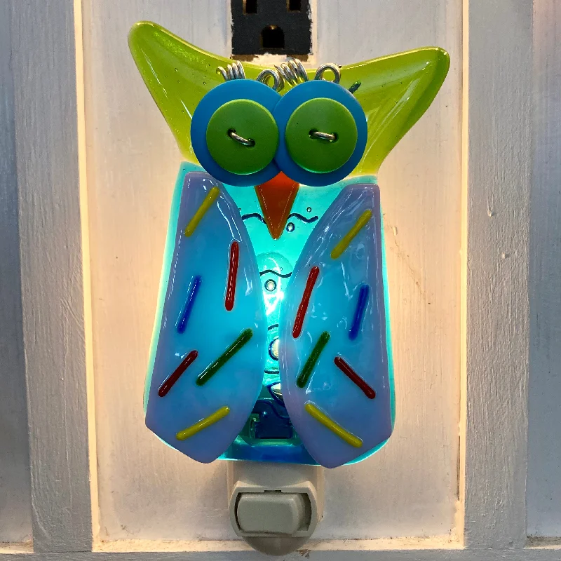 Best necklaces and pendants with butterfly pendants for a delicate, light style-Glass Owl Night Light