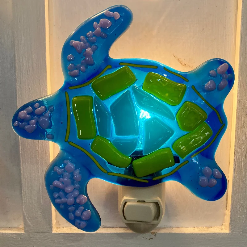 Beautiful necklaces and pendants with gemstone teardrops for an elegant effect-Glass Sea Turtle Night Light