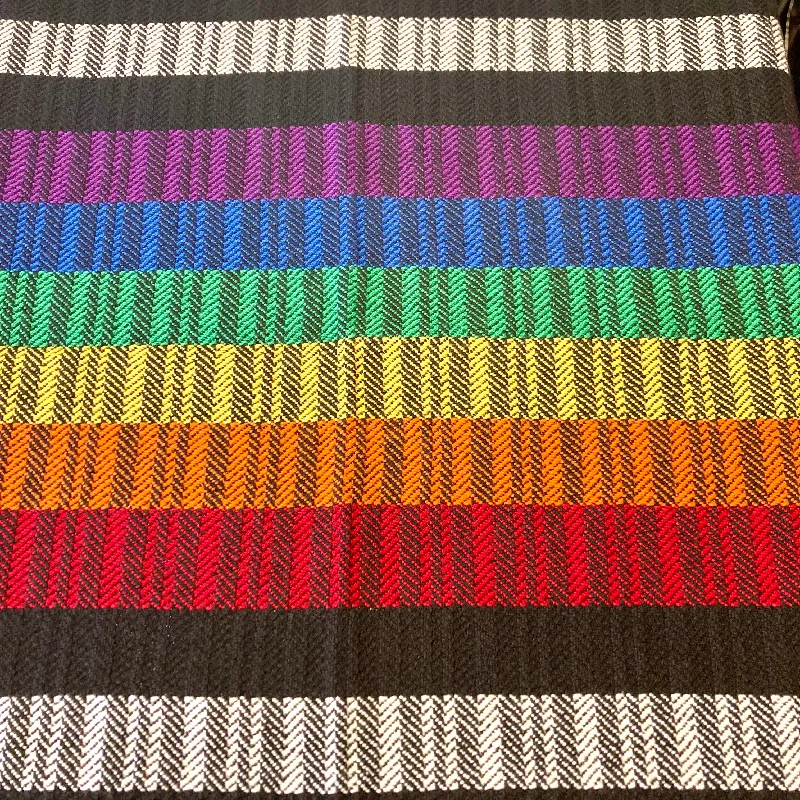 Rainbow Twill Zig Zag Racing Stripes