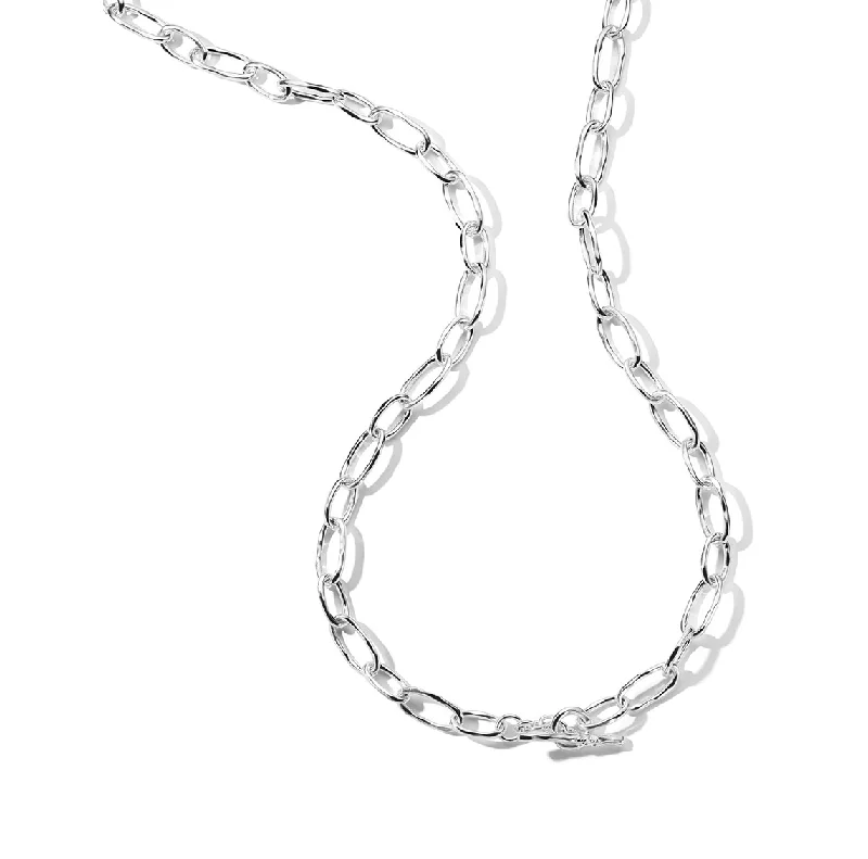 Beautiful necklaces and pendants with diamond-encrusted designs for maximum sparkle-IPPOLITA Classico Faceted Oval Link Necklace in Sterling Silver